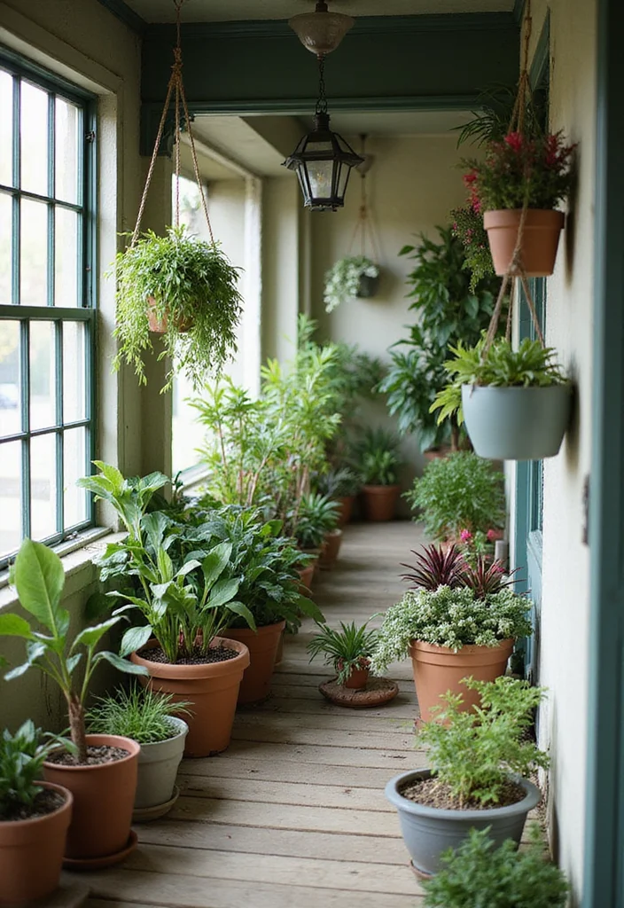 10 Small Enclosed Front Porch Ideas for Cozy Functional Use - 4. Greenery and Pet Safety