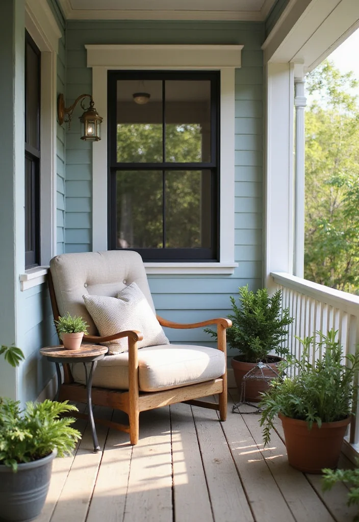 10 Small Enclosed Front Porch Ideas for Cozy Functional Use - 6. Create a Relaxing Reading Spot