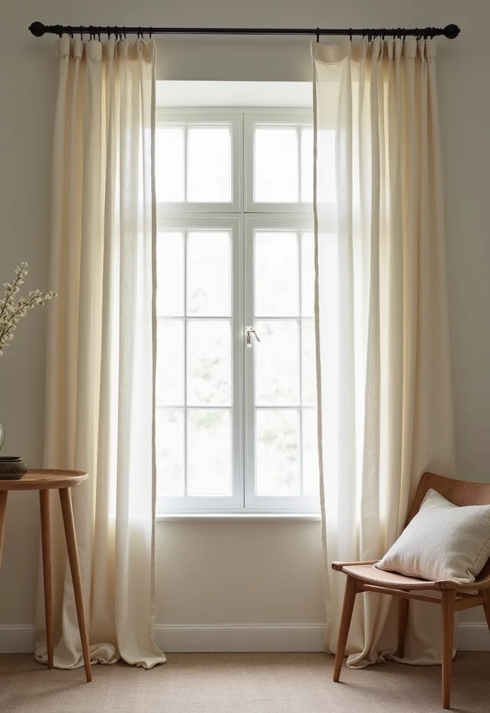 10 Small Window Curtain Ideas for Light Stylish Coverage - 3. Linen Drapes for Casual Elegance