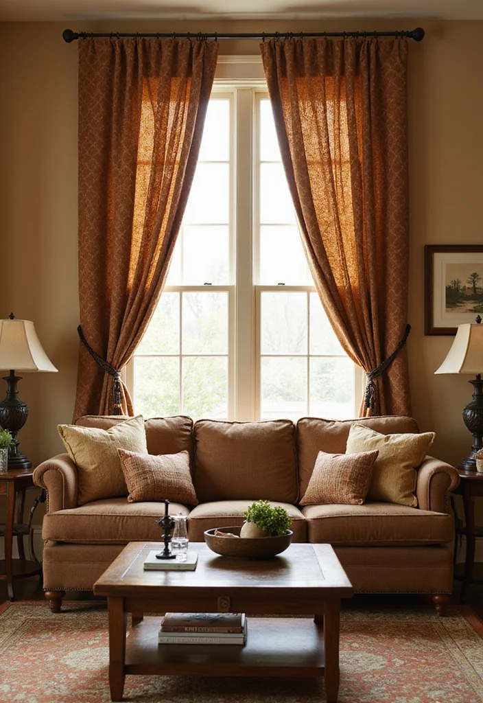 10 Three Window Curtain Ideas for Balanced Unified Style 67 10 Three Window Curtain Ideas for Balanced Unified Style - 7. Quilted Panels for Cozy Warmth