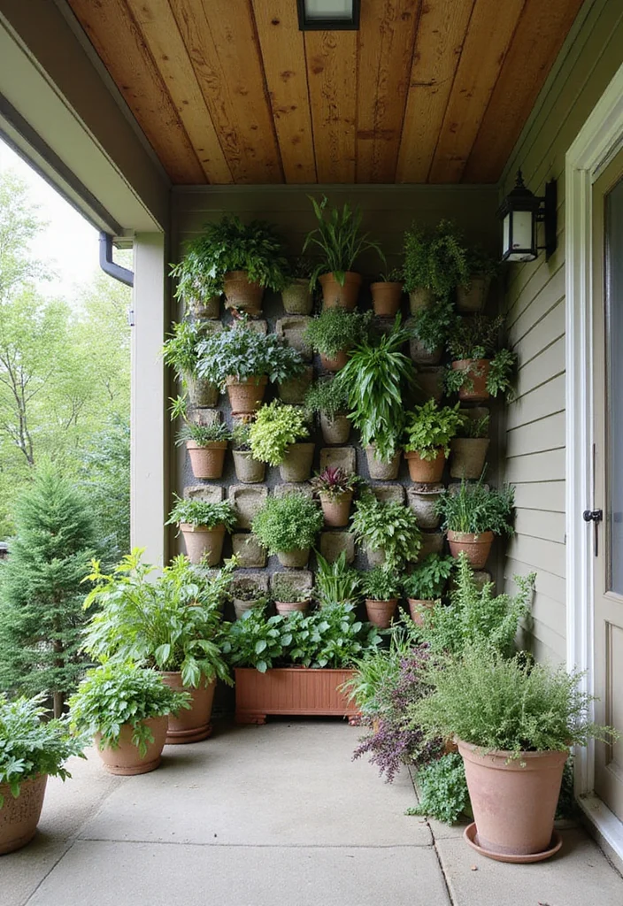 10 Uncovered Front Porch Ideas for Open Air Comfort - 7. Vertical Gardens: Maximize Your Green Space