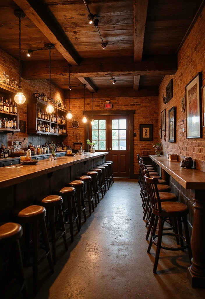 12 Bar Basement Ideas for Fun Social Gatherings - 1. Rustic Charm with Wooden Accents