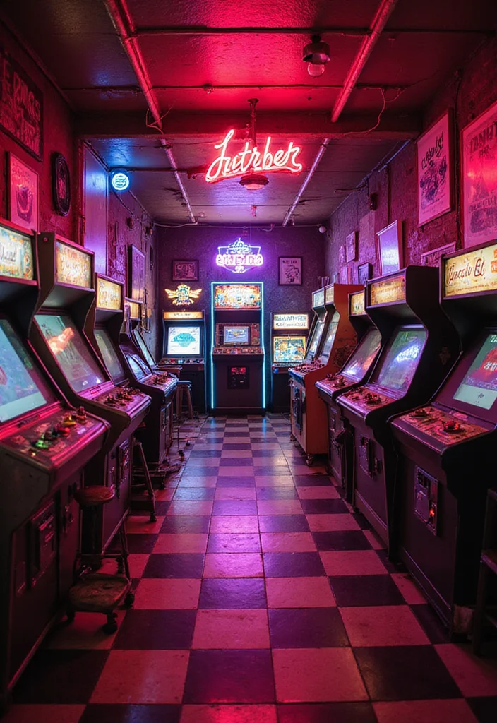 12 Bar Basement Ideas for Fun Social Gatherings - 12. Retro Arcade Bar