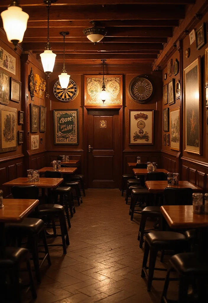 12 Bar Basement Ideas for Fun Social Gatherings - 3. Vintage Pub Style