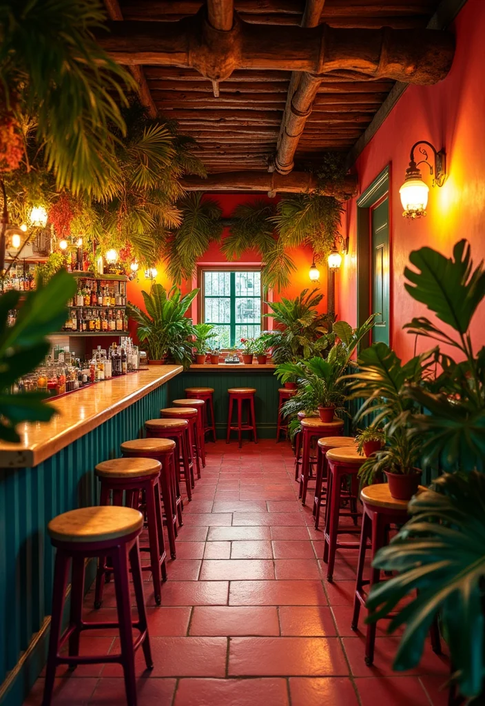 12 Bar Basement Ideas for Fun Social Gatherings - 4. Tropical Paradise