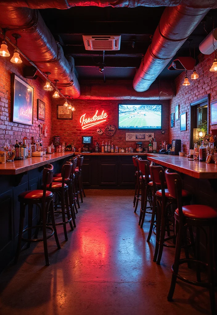 12 Bar Basement Ideas for Fun Social Gatherings - 6. Sporty Lounge