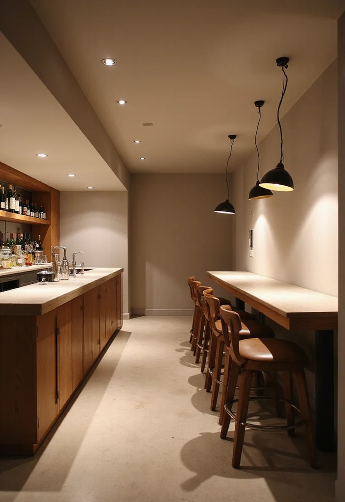 12 Bar Basement Ideas for Fun Social Gatherings - 9. Minimalist Style
