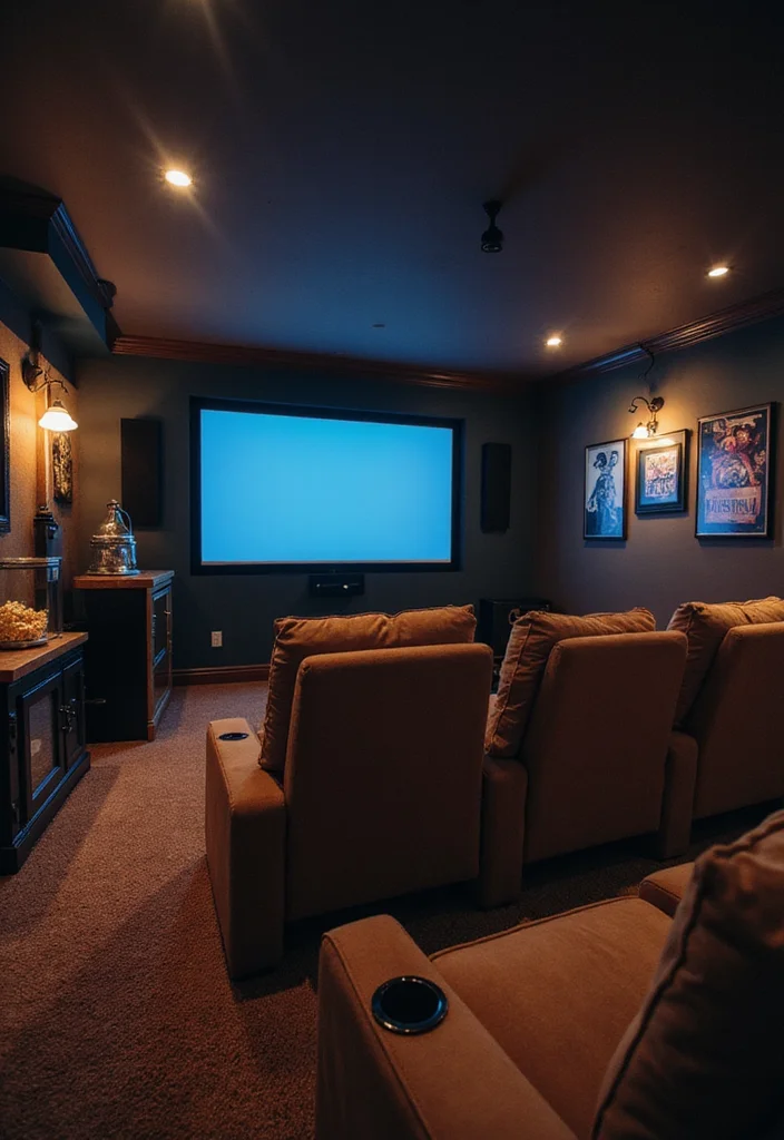 12 Basement Man Cave Ideas for Relaxed Personal Space - 1. The Home Theater Experience