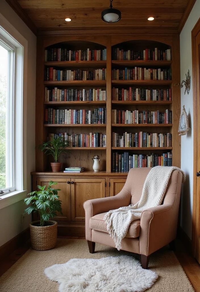 12 Basement Man Cave Ideas for Relaxed Personal Space - 7. Cozy Reading Nook