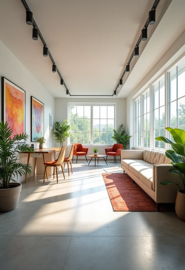 12 Basement Office Ideas for Quiet Productive Workspaces - 4. Bright and Airy Workspace