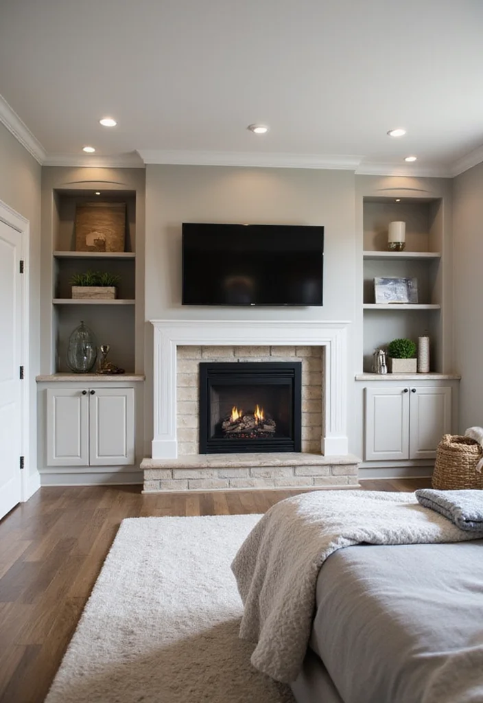 12 Bedroom Fireplace Ideas for Cozy Relaxing Ambience 100 12 Bedroom Fireplace Ideas for Cozy Relaxing Ambience - 10. Custom Built-In Fireplace