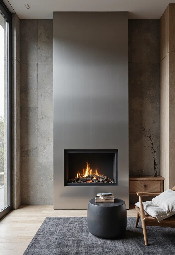 12 Bedroom Fireplace Ideas for Cozy Relaxing Ambience 122 12 Bedroom Fireplace Ideas for Cozy Relaxing Ambience - 12. Modern Steel Fireplace