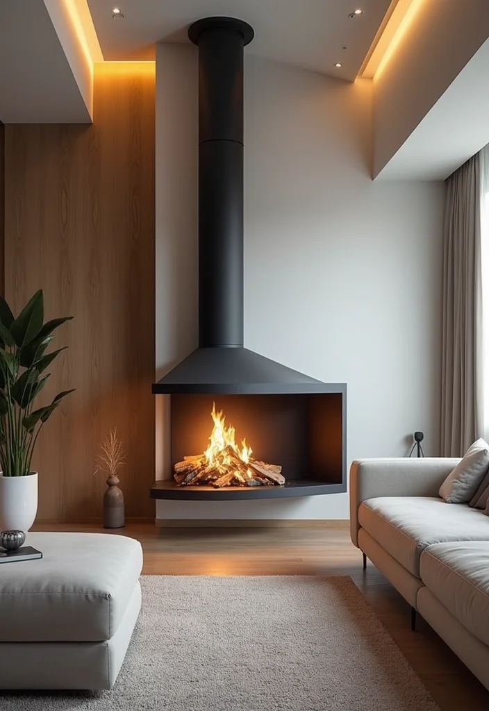 12 Bedroom Fireplace Ideas for Cozy Relaxing Ambience 23 12 Bedroom Fireplace Ideas for Cozy Relaxing Ambience - 3. Contemporary Bioethanol Fireplace