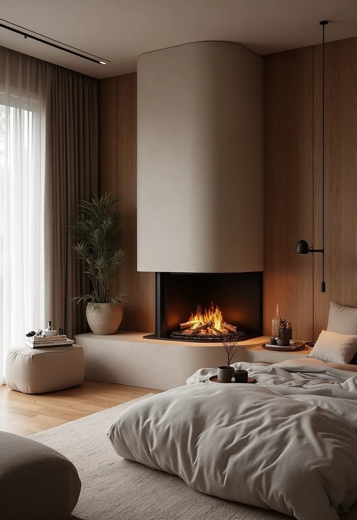 12 Bedroom Fireplace Ideas for Cozy Relaxing Ambience 34 12 Bedroom Fireplace Ideas for Cozy Relaxing Ambience - 4. Corner Fireplace Nook