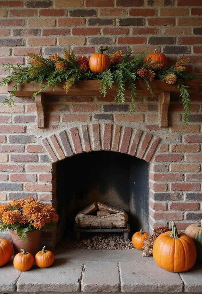 12 Brick Fireplace Ideas for Rustic Lasting Texture - 12. Seasonal Decor Touches