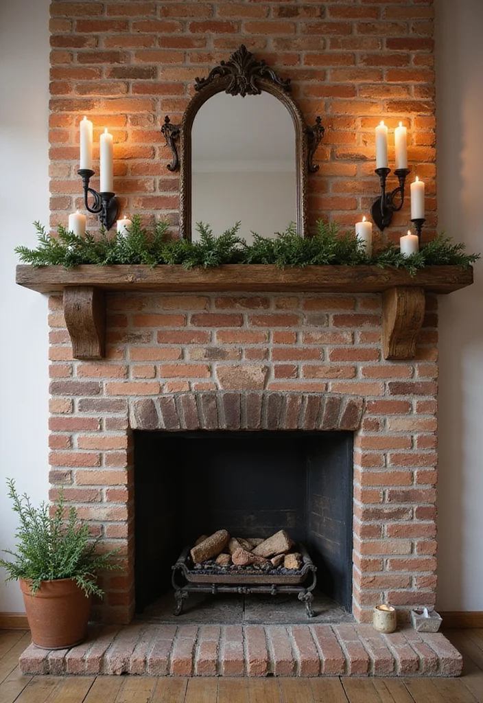 12 Brick Fireplace Ideas for Rustic Lasting Texture - 4. Textured Mantles