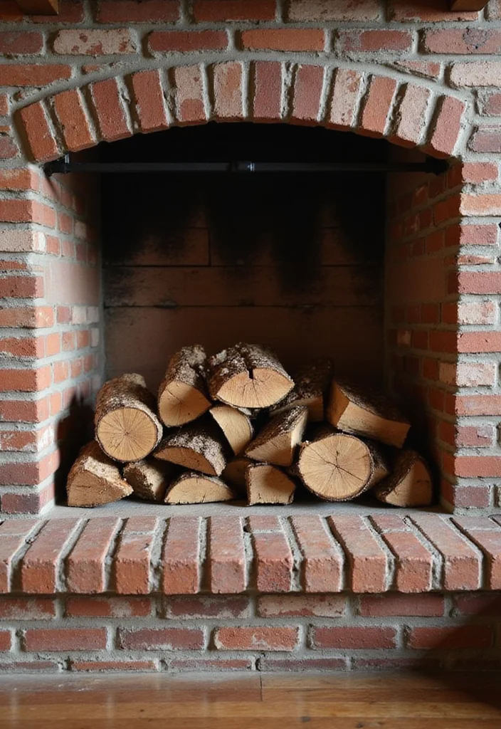 12 Brick Fireplace Ideas for Rustic Lasting Texture - 6. Cozy Firewood Storage