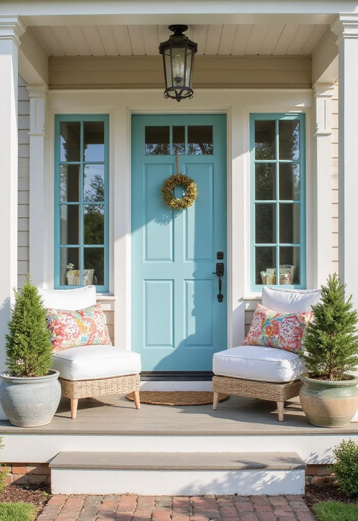 12 Coastal Front Porch Ideas for Breezy Relaxed Charm - 2. Coastal Color Palette