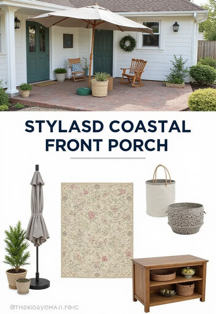12 Coastal Front Porch Ideas for Breezy Relaxed Charm - 7. Functional Accessories