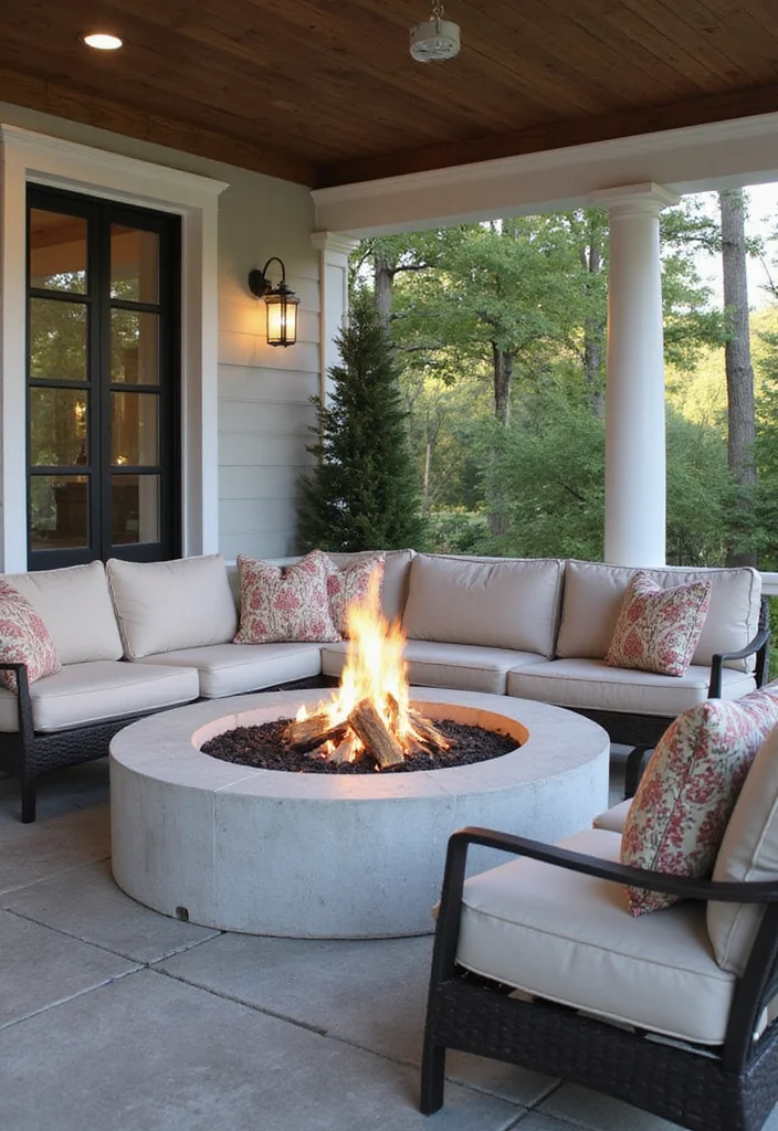 12 Concrete Front Porch Ideas for Clean Modern Durability - 6. Concrete Fire Pits