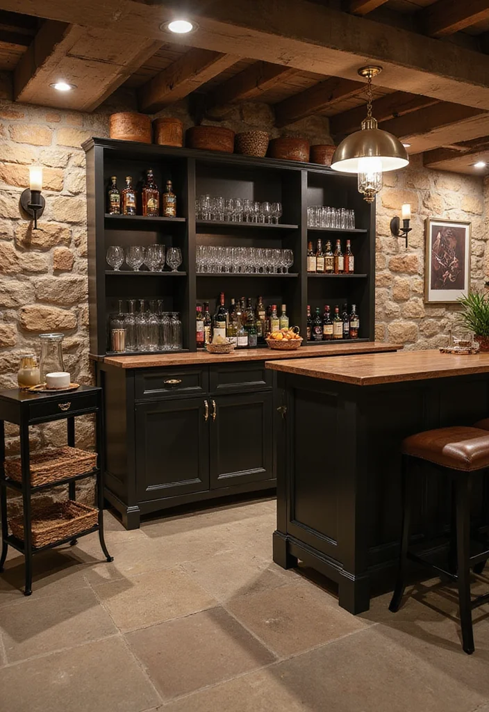 12 Decorating Basement Ideas for Easy Visual Upgrades - 10. Stylish Bar Area