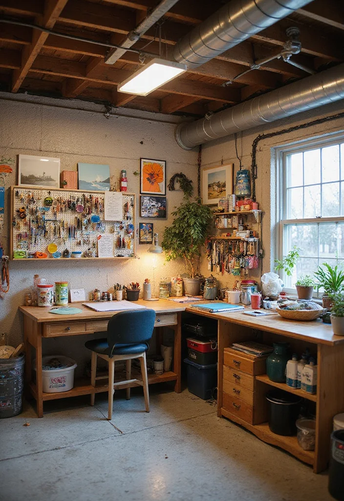 12 Decorating Basement Ideas for Easy Visual Upgrades - 12. Art Studio Inspiration