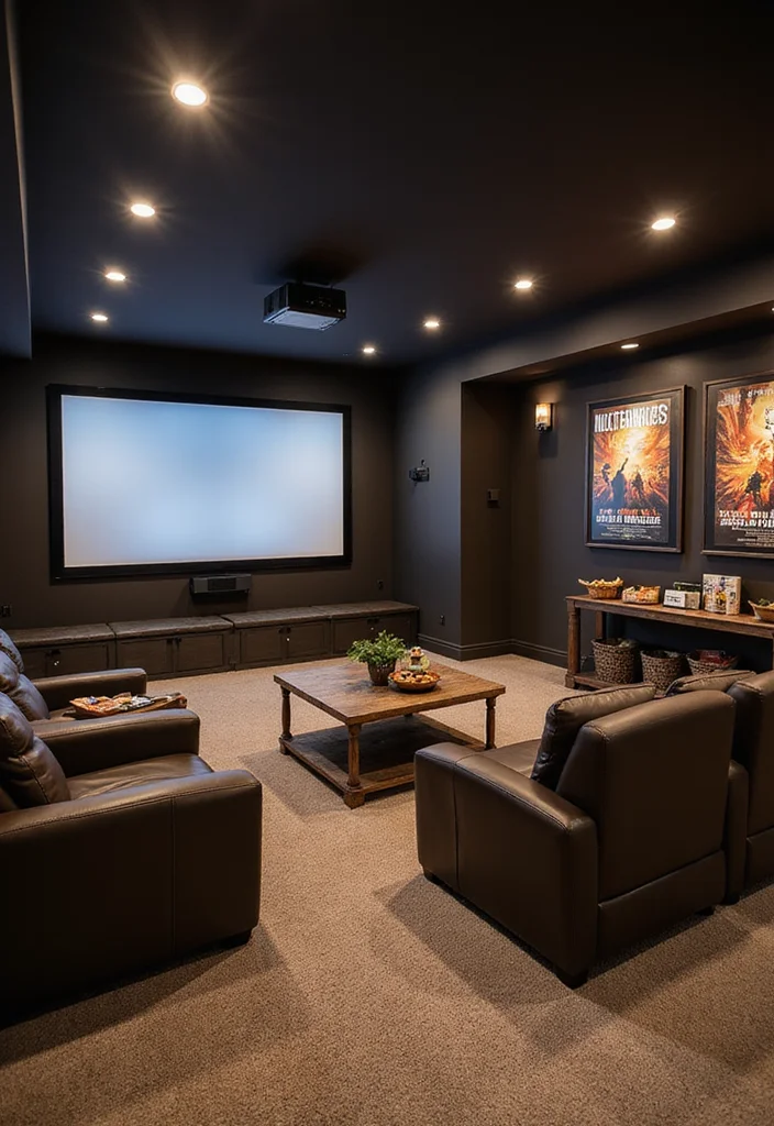 12 Decorating Basement Ideas for Easy Visual Upgrades - 2. Home Theater Setup