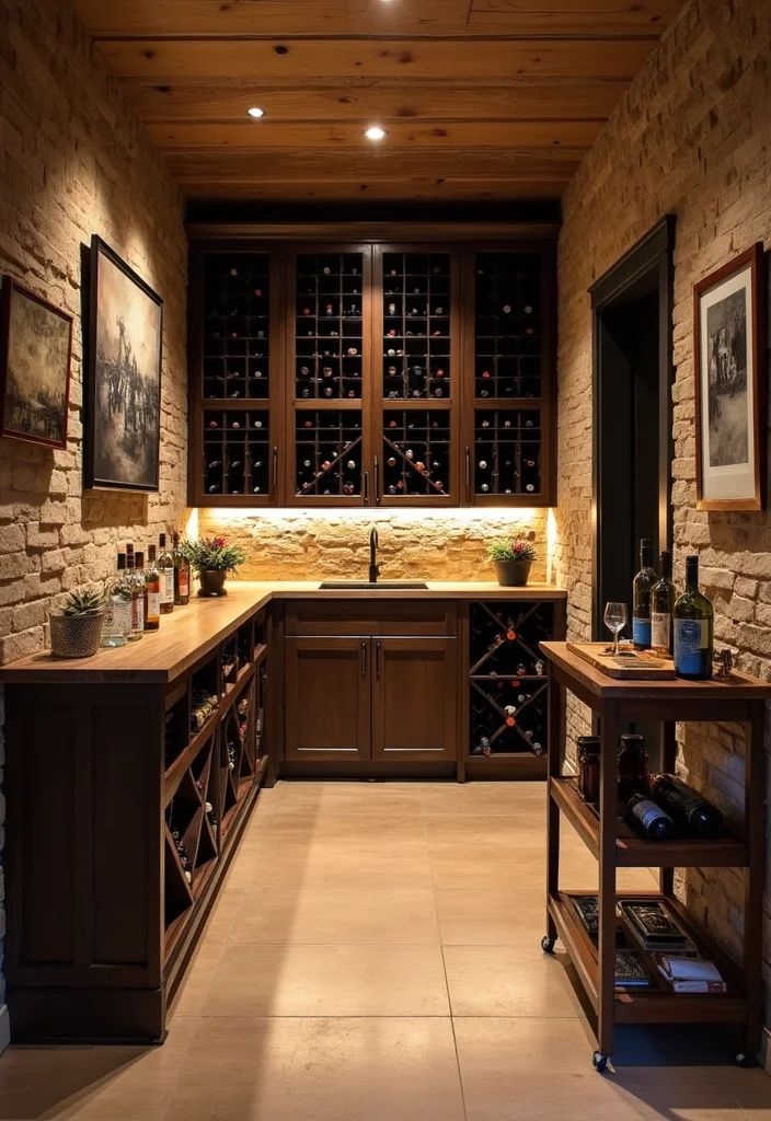 12 Decorating Basement Ideas for Easy Visual Upgrades - 7. Wine Cellar Vibes