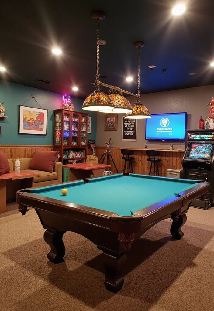 12 Decorating Basement Ideas for Easy Visual Upgrades - 9. Game Room Fun