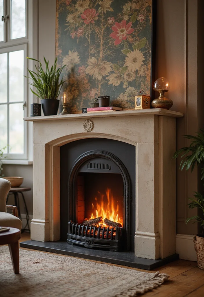 12 Electric Fireplace Ideas for Modern Easy Warmth 56 12 Electric Fireplace Ideas for Modern Easy Warmth - 6. Artsy Electric Fireplaces