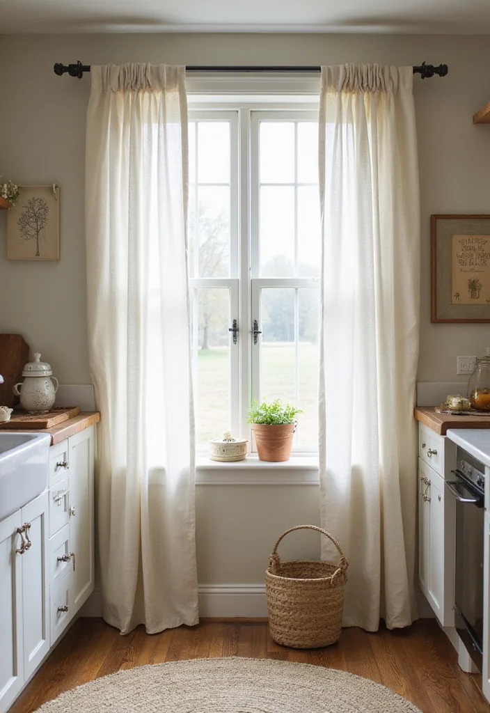 12 Farmhouse Curtain Ideas for Cozy Country Charm - 11. Neutral Tones