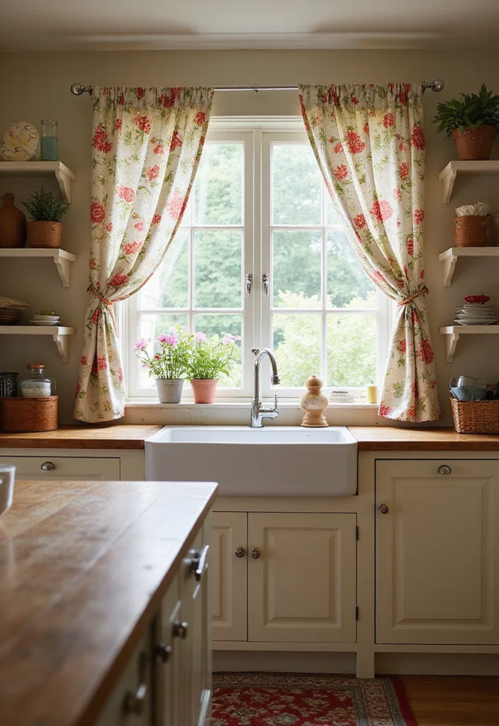 12 Farmhouse Curtain Ideas for Cozy Country Charm - 5. Floral Print Curtains