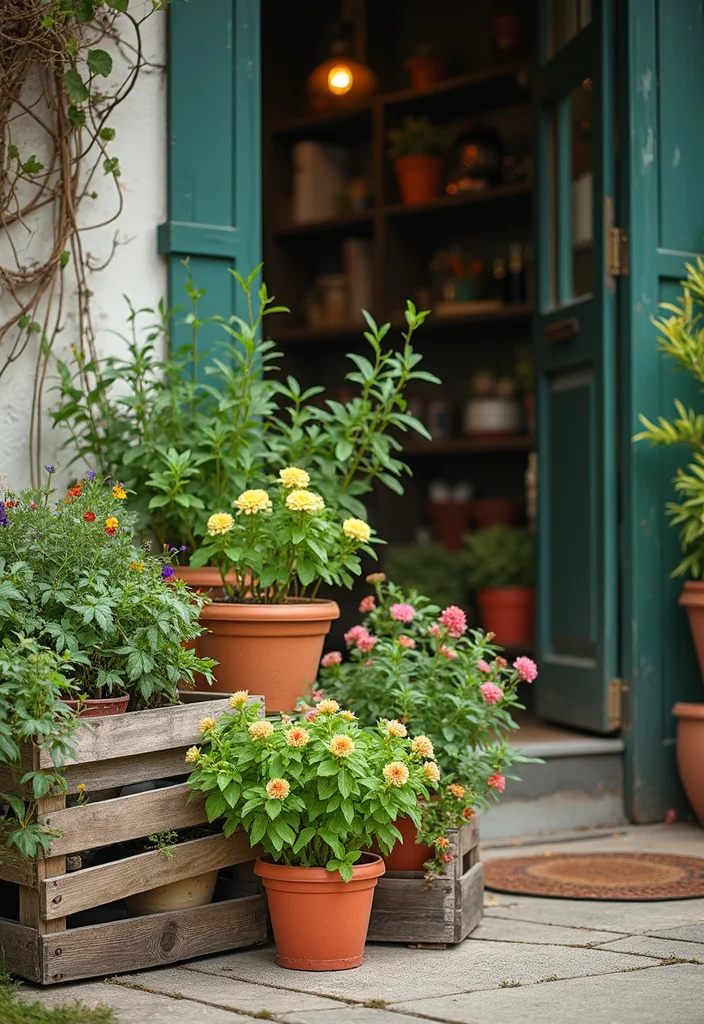 12 Farmhouse Front Porch Ideas for Warm Country Welcome - 2. Planter Paradise