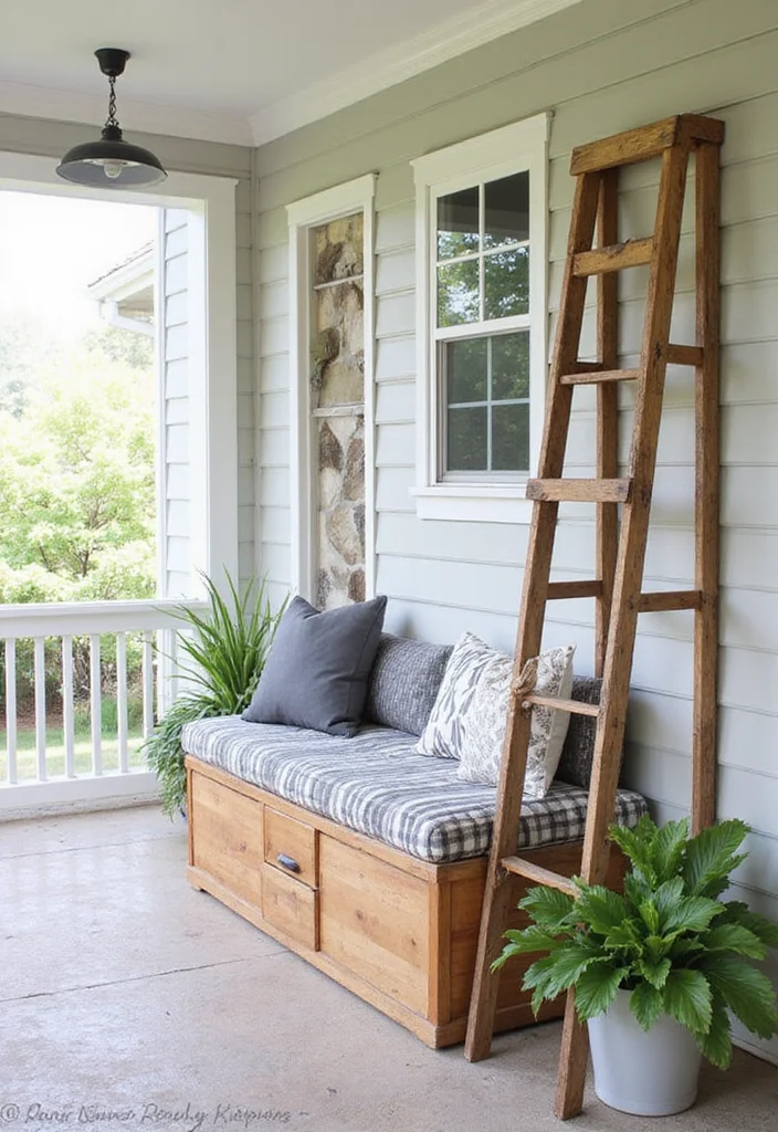 12 Farmhouse Front Porch Ideas for Warm Country Welcome - 9. Functional Decor Elements