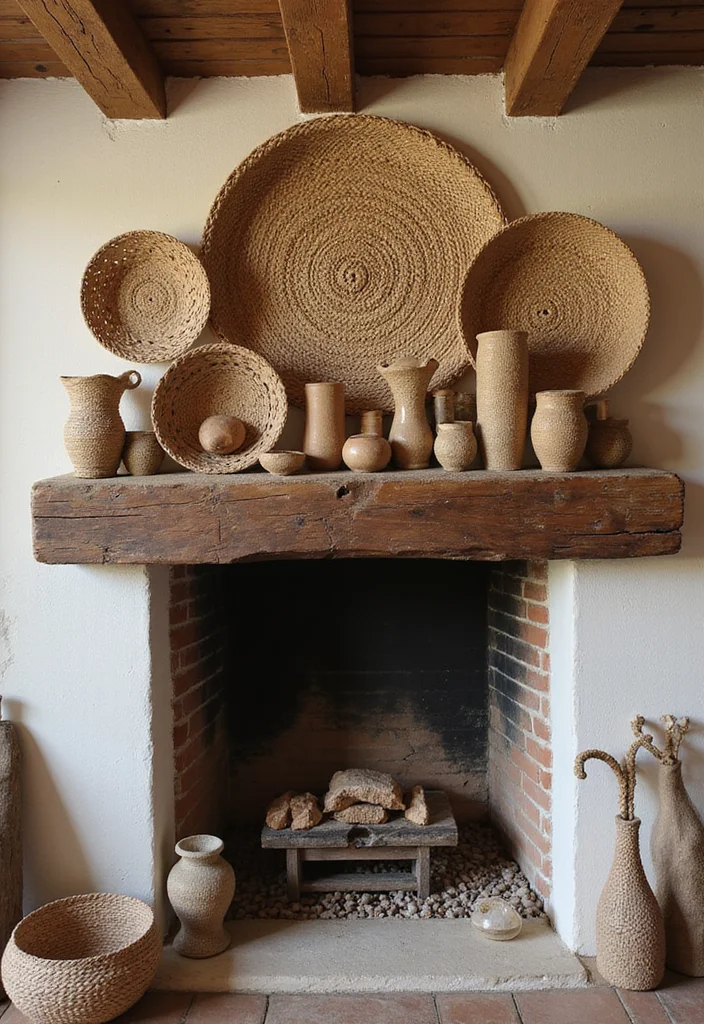 12 Fireplace Mantels Ideas for Classic Decorative Impact - 10. Rustic Decor Accents