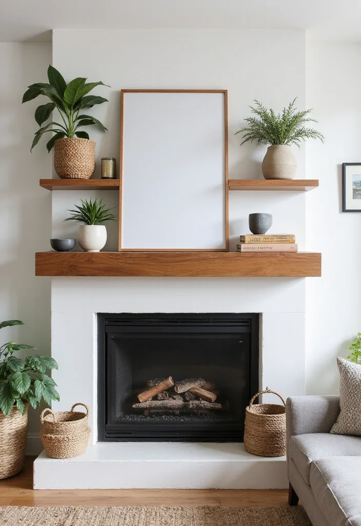 12 Fireplace Mantels Ideas for Classic Decorative Impact - 11. Floating Shelves