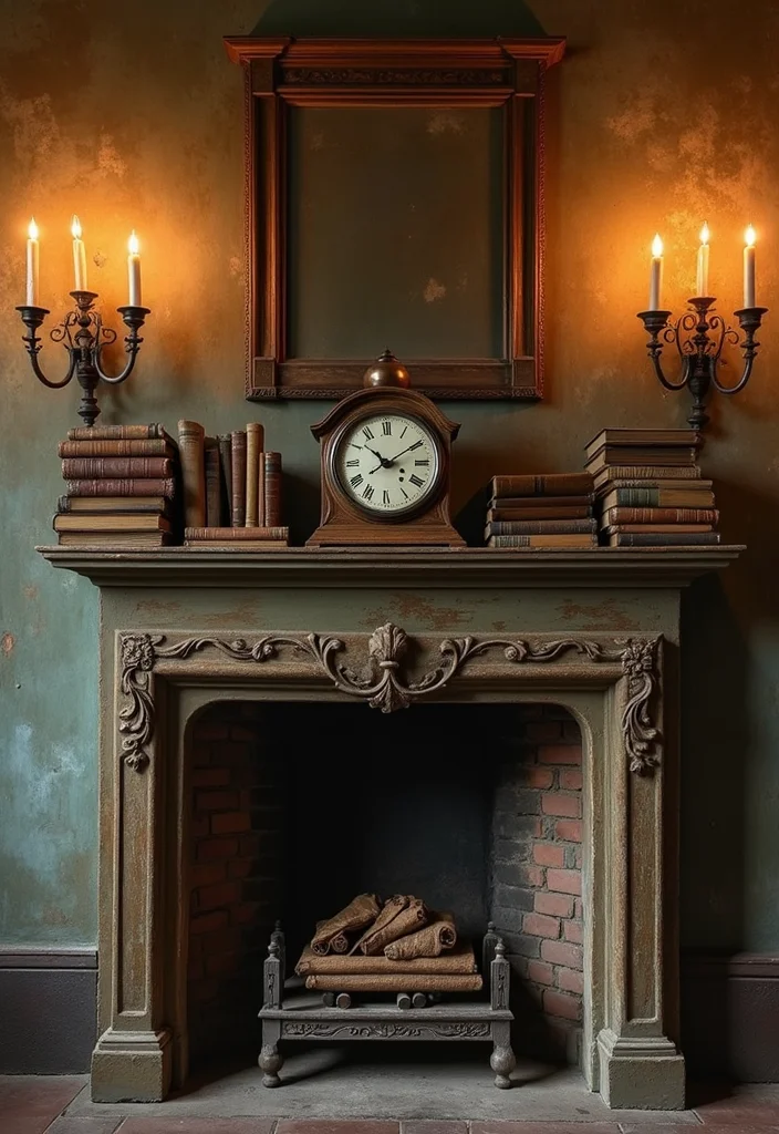 12 Fireplace Mantels Ideas for Classic Decorative Impact - 3. Vintage-Inspired Decor