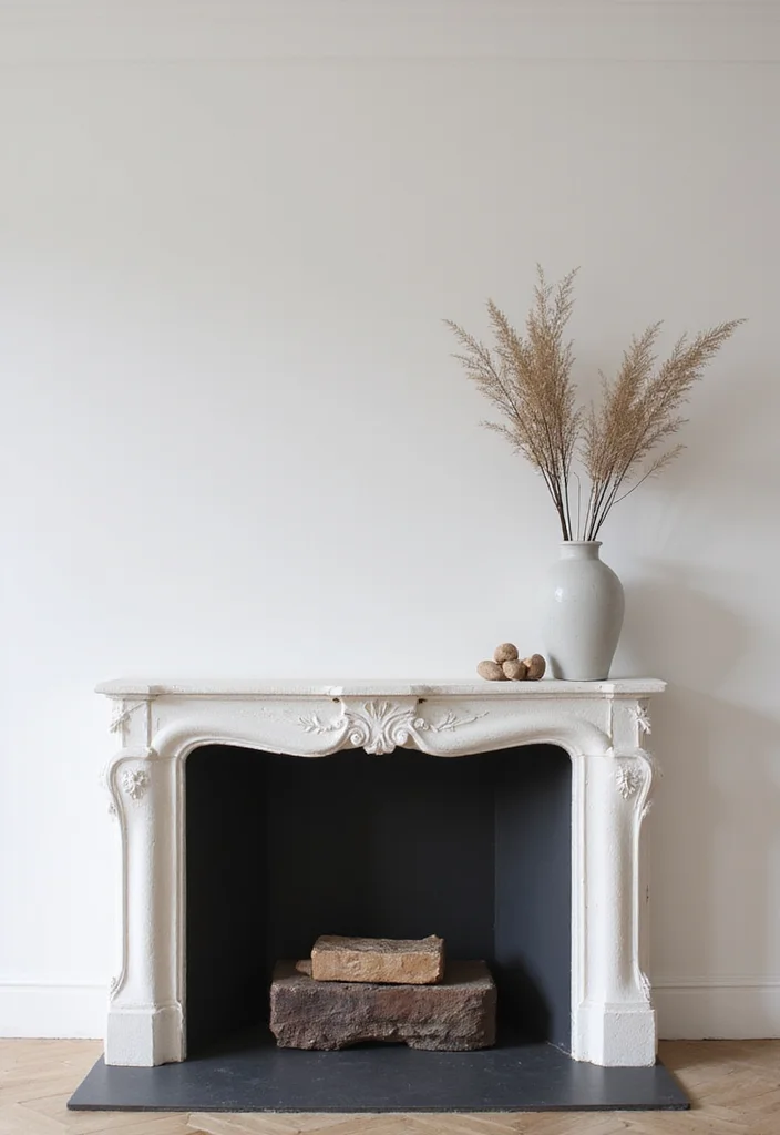 12 Fireplace Mantels Ideas for Classic Decorative Impact - 5. Minimalist Approach