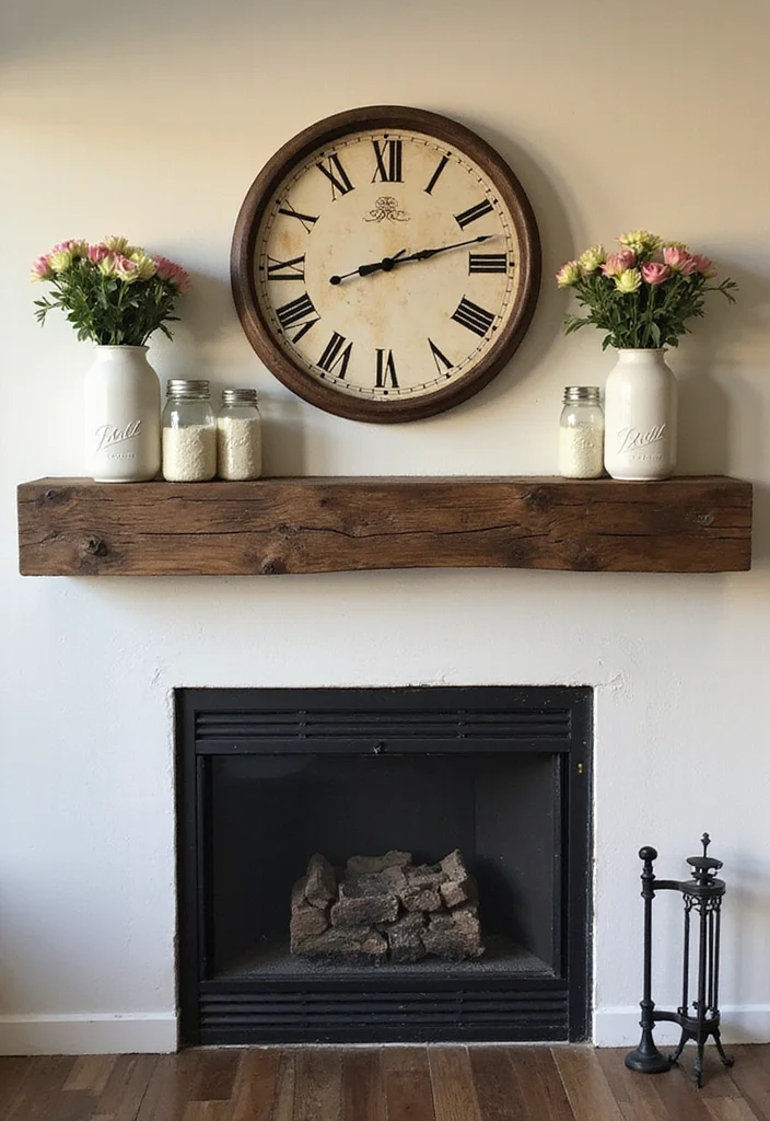 12 Fireplace Mantels Ideas for Classic Decorative Impact - 6. Farmhouse Fresh