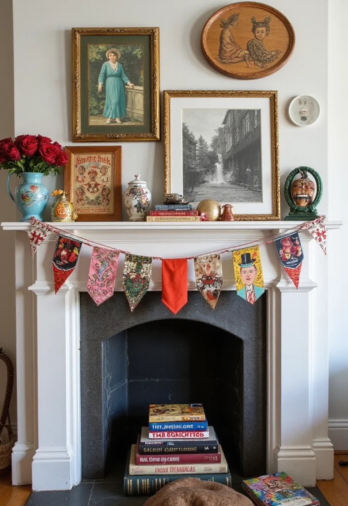 12 Fireplace Mantels Ideas for Classic Decorative Impact - 7. Eclectic Mix