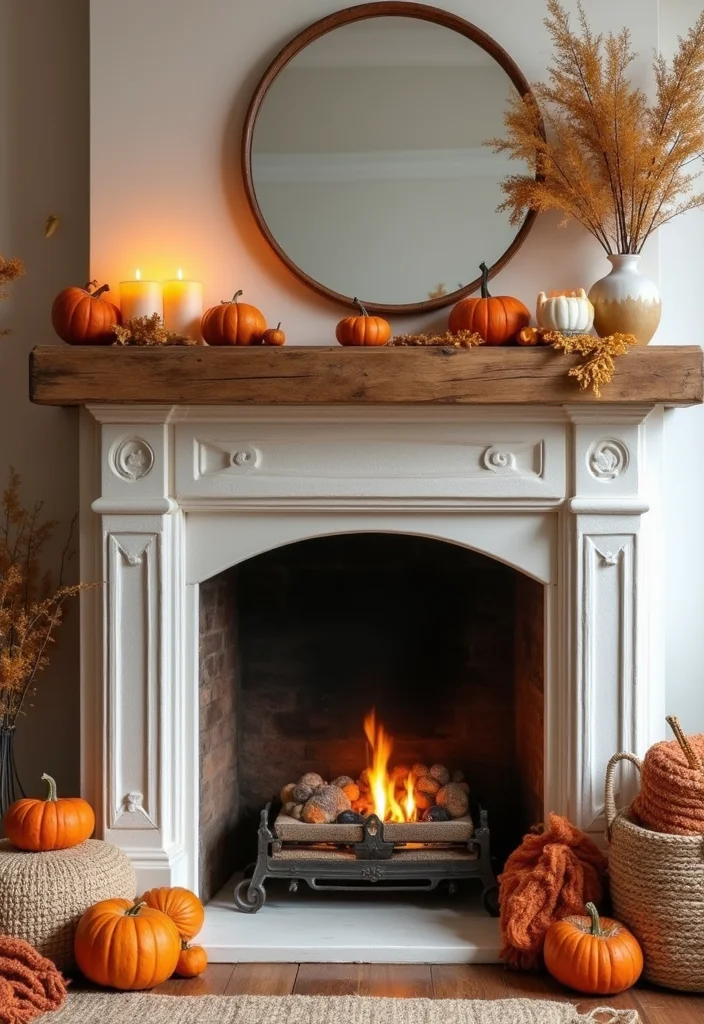12 Fireplace Mantels Ideas for Classic Decorative Impact - 8. Seasonal Styling