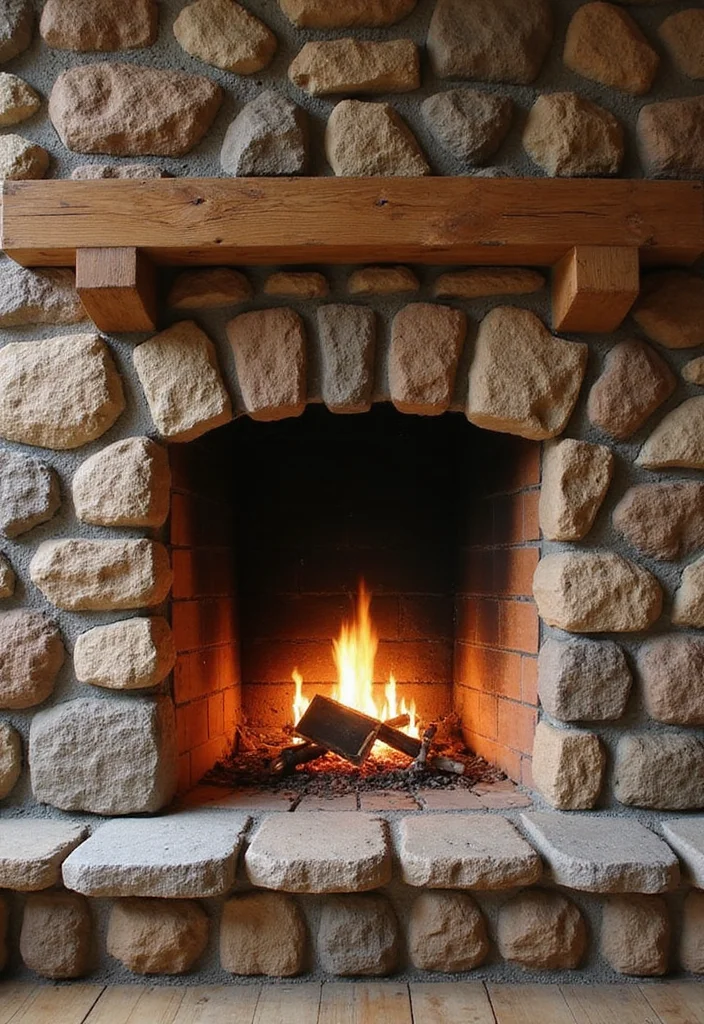 12 Fireplace Wall Ideas for Strong Warm Focal Points - 1. Natural Stone Elegance