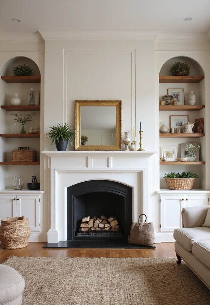 12 Fireplace Wall Ideas for Strong Warm Focal Points - 10. Built-In Shelving