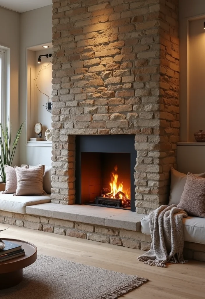 12 Fireplace Wall Ideas for Strong Warm Focal Points - 12. Cozy Seating Nooks