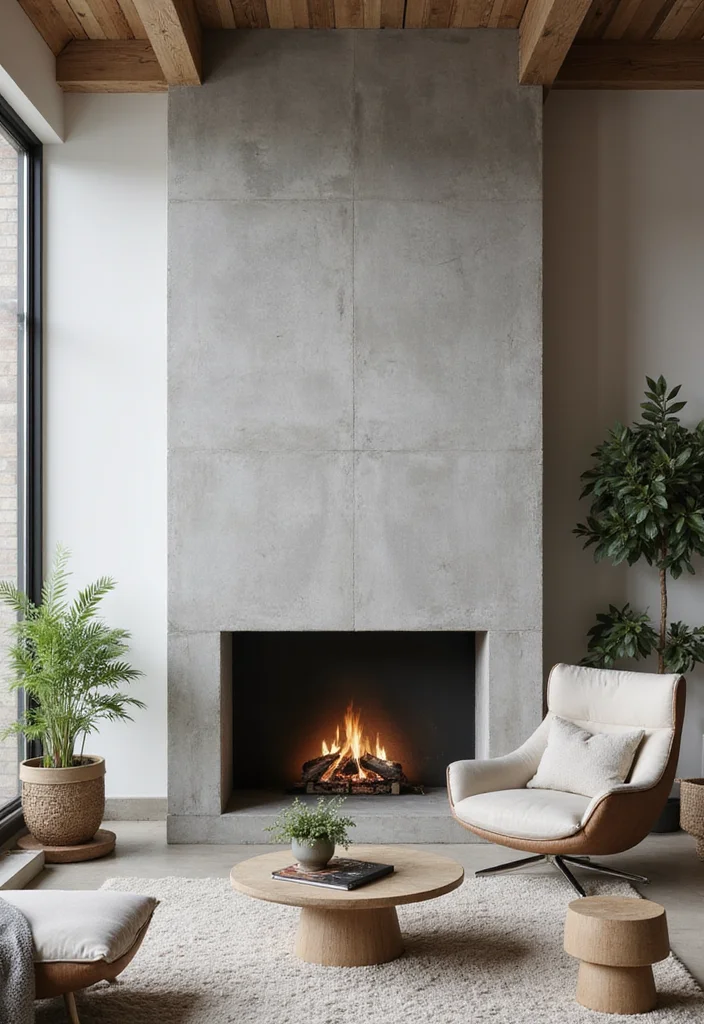 12 Fireplace Wall Ideas for Strong Warm Focal Points - 4. Modern Minimalism