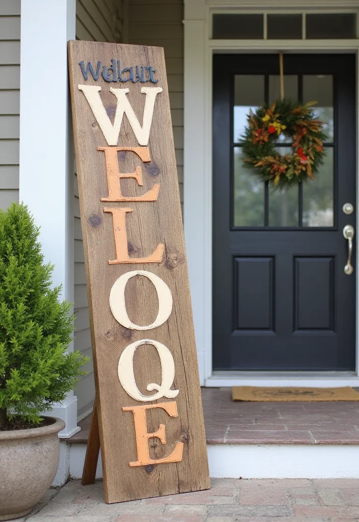 12 Front Porch Decorating Ideas for Inviting Style - 8. Personalized Welcome Sign