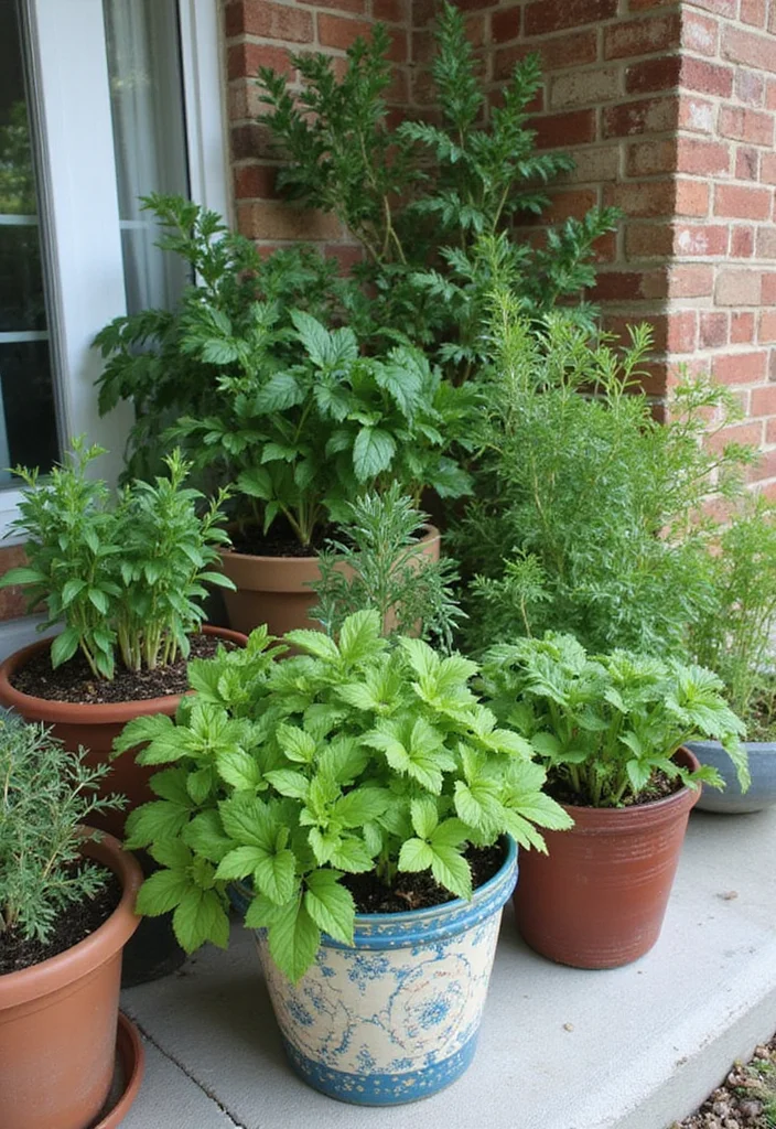 12 Front Porch Decorating Ideas for Inviting Style - 9. Potted Herbs and Edibles
