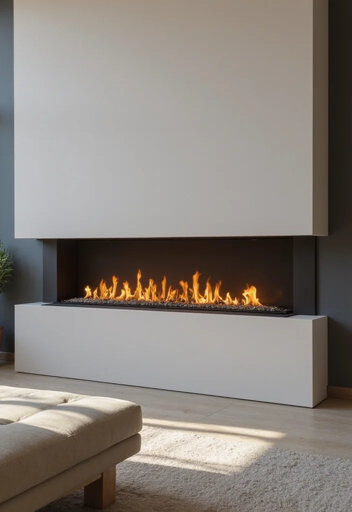 12 Gas Fireplace Ideas for Efficient Contemporary Comfort - 3. Linear Designs