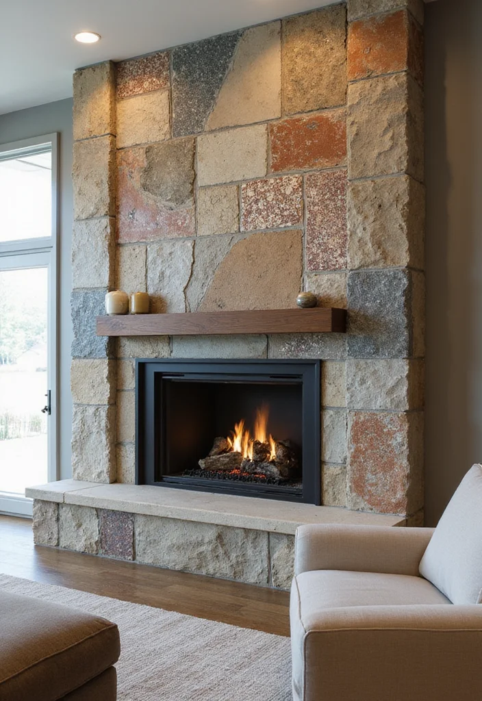 12 Gas Fireplace Ideas for Efficient Contemporary Comfort - 8. Artistic Surrounds