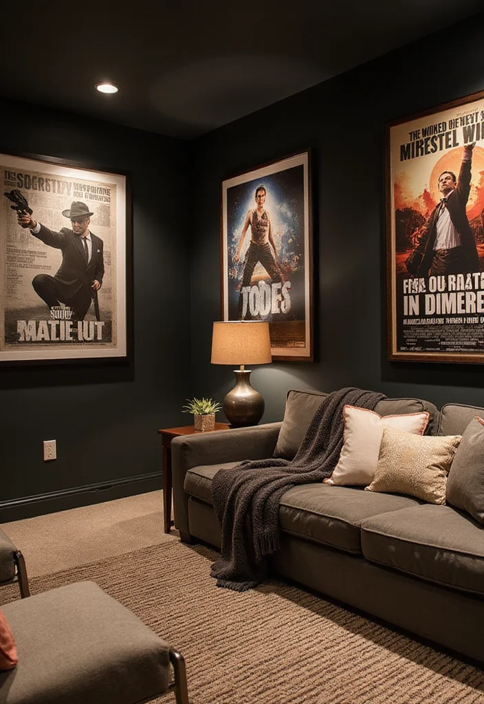 12 Home Theater Ideas Basement for Immersive Entertainment - 4. Themed Decor and Accessories